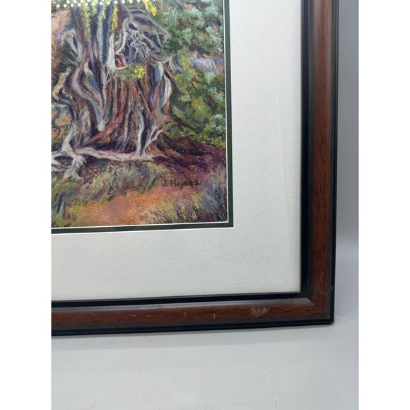 Framed "Old Man In Hill" Artwork By J. Haynes Pastel On Paper Rustic Nature Scen - Picture 2 of 11
